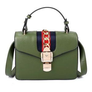 Striped Clutch Shoulder Bag